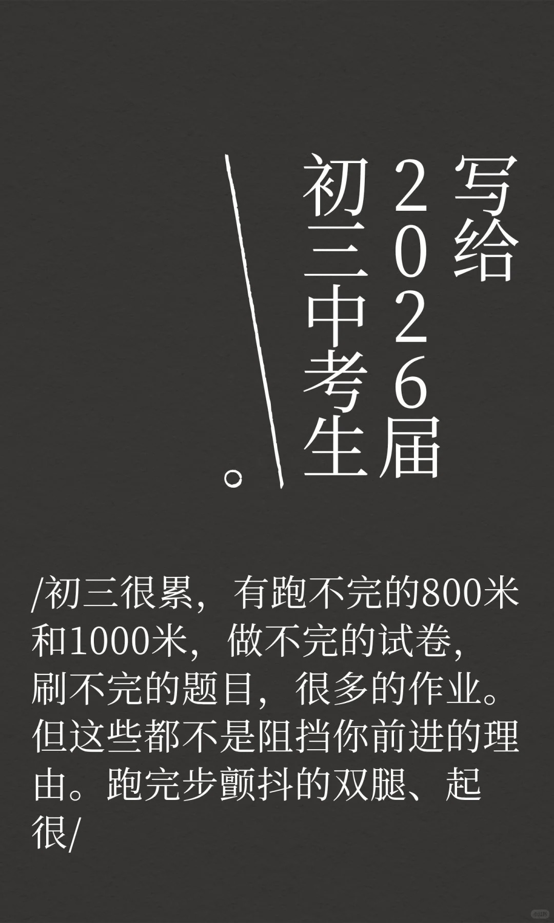 写给2026届初三中考生